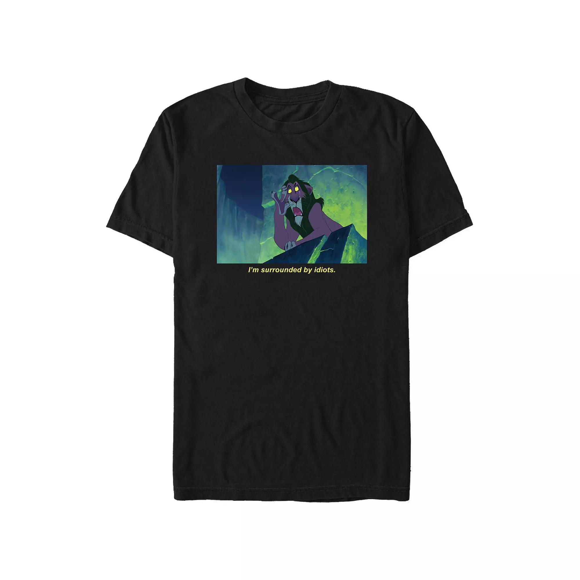 Big & Tall The Lion King Scar I'm Surrounded By Idiots Graphic Tee, Men's, Size: 3XL Tall, Black Product Image