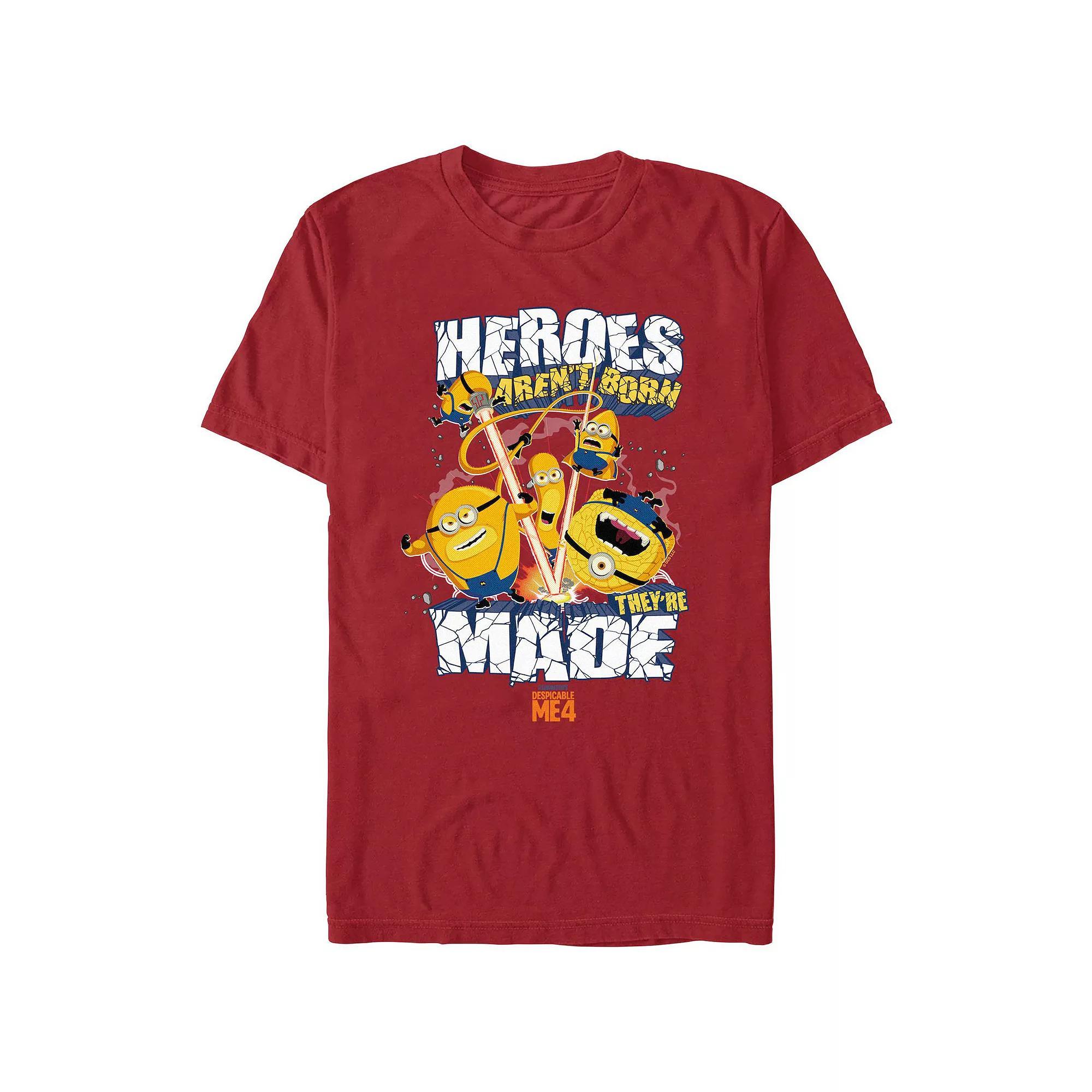 Men's Despicable Me 4 Heroes Aren't Born They're Made Graphic Tee, Size: XXL, Red Product Image
