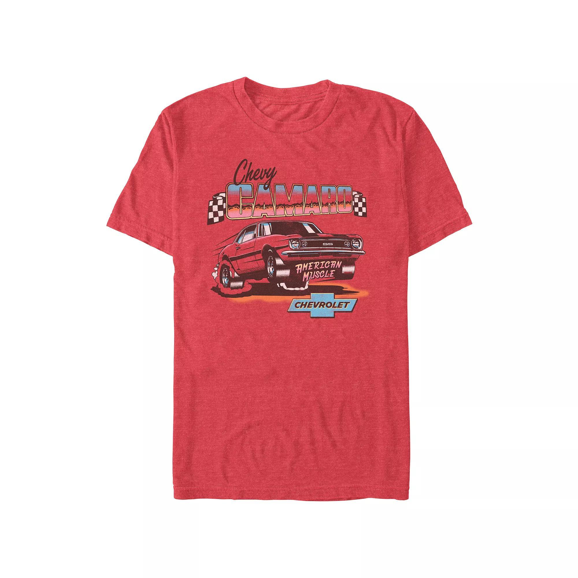 Men's Chevrolet Chevy Camaro American Muscle Graphic Tee, Size: Large, Red Grey Product Image