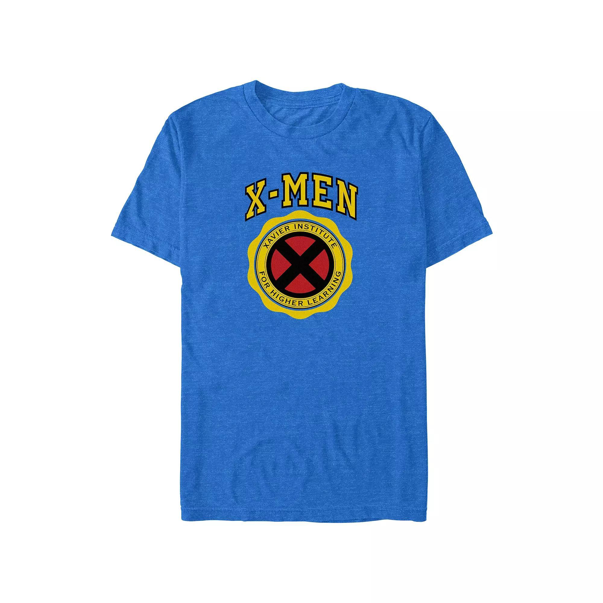 Big & Tall Marvel X-Men Xavier Institute Stamp Graphic Tee, Men's, Size: XL Tall, Royal Grey Product Image