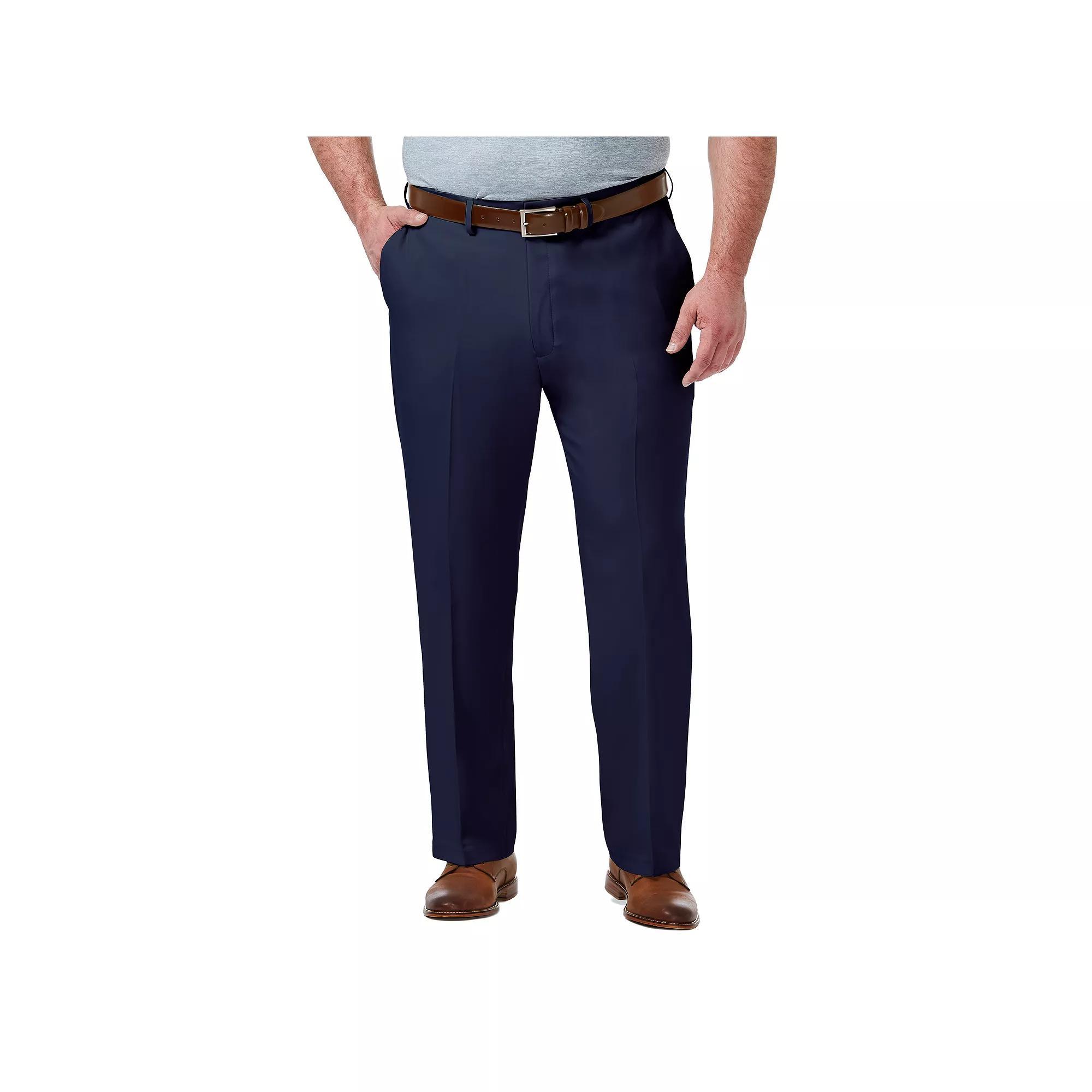 Big & Tall Haggar Premium Comfort Expandable-Waist Classic-Fit Stretch Flat-Front Dress Pants, Mens Product Image