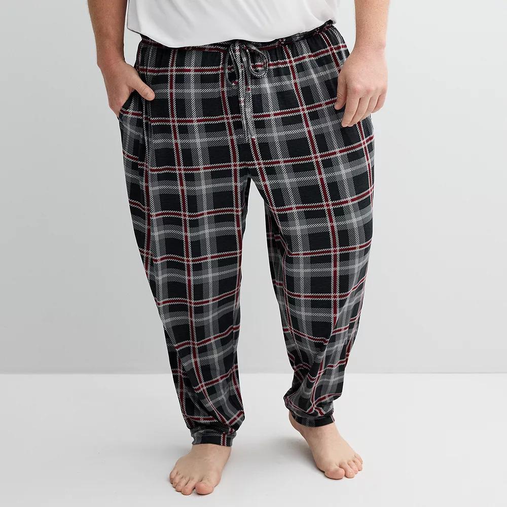Big & Tall Sonoma Goods For Life® Supersoft Banded Bottom Drawstring Pajama Pants, Men's, Size: Large Tall, Dark Blue Sd Product Image