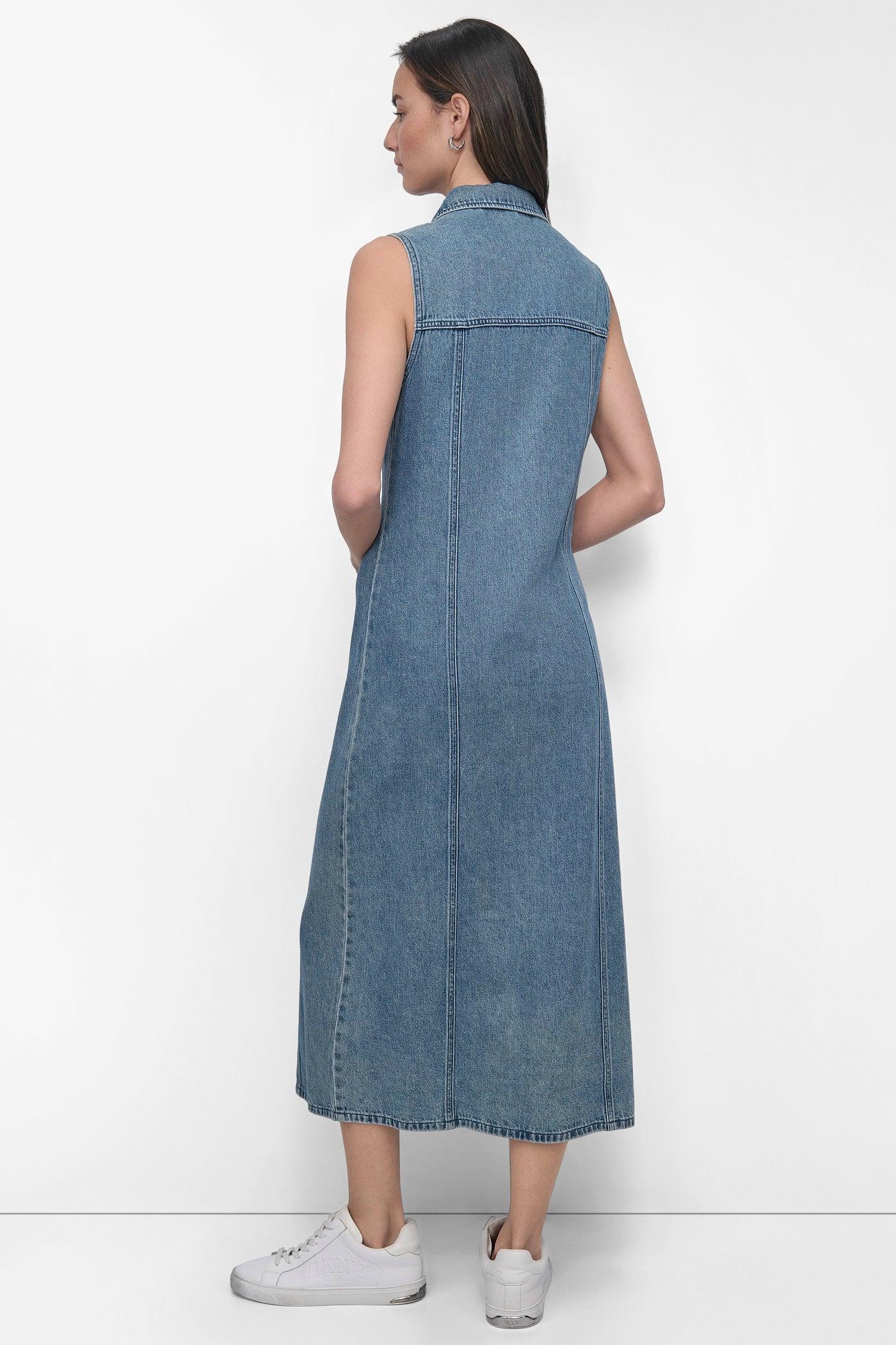 MAXI SLEEVELESS BUTTON FRONT DRESS Product Image