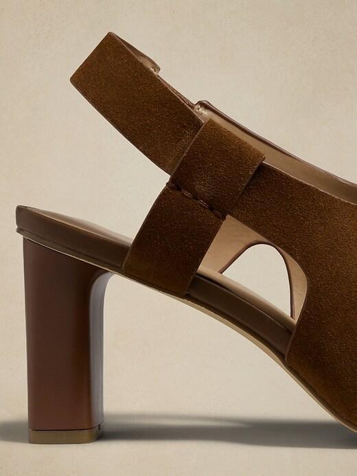 Leather Crossover Heeled Sandal Product Image