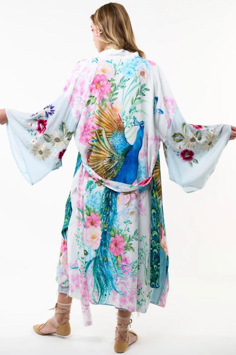 White Peacock Kimono Product Image