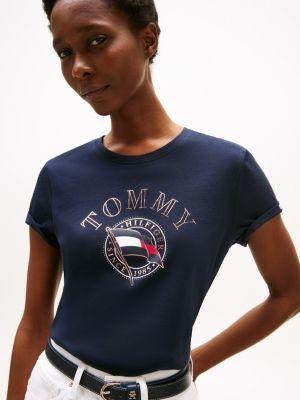 Embroidered Wavy Flag Logo T-Shirt Product Image