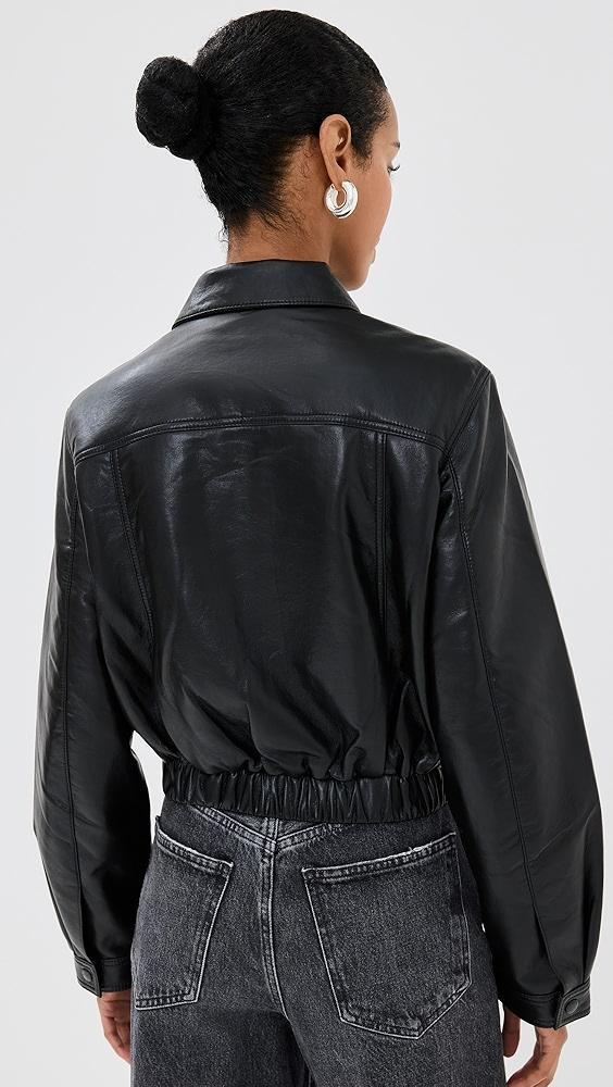 AGOLDE Essie Recycled Leather Cropped Jacket | Shopbop Product Image
