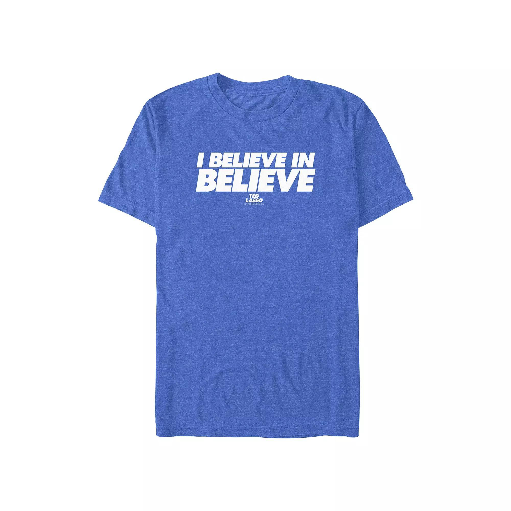 Men's Ted Lasso I BELIEVE IN BELIEVE Graphic Tee, Size: Large, Royal Grey Product Image