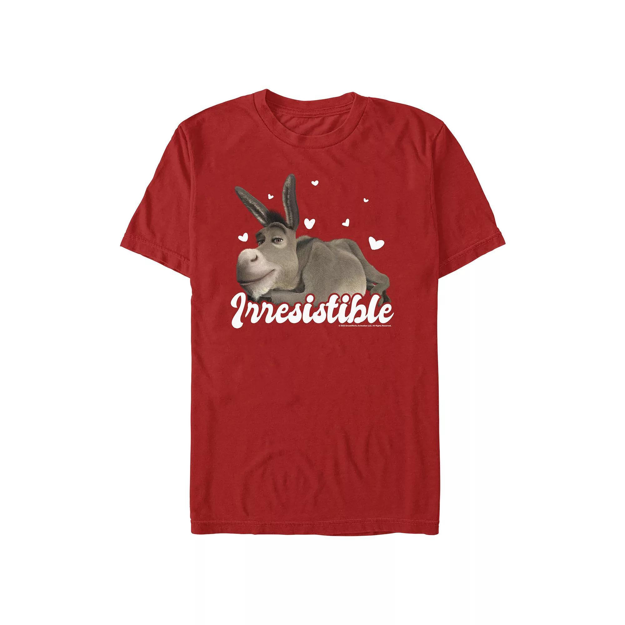 Men's Shrek Irresistible Donkey Graphic Tee, Size: XS, Red Product Image