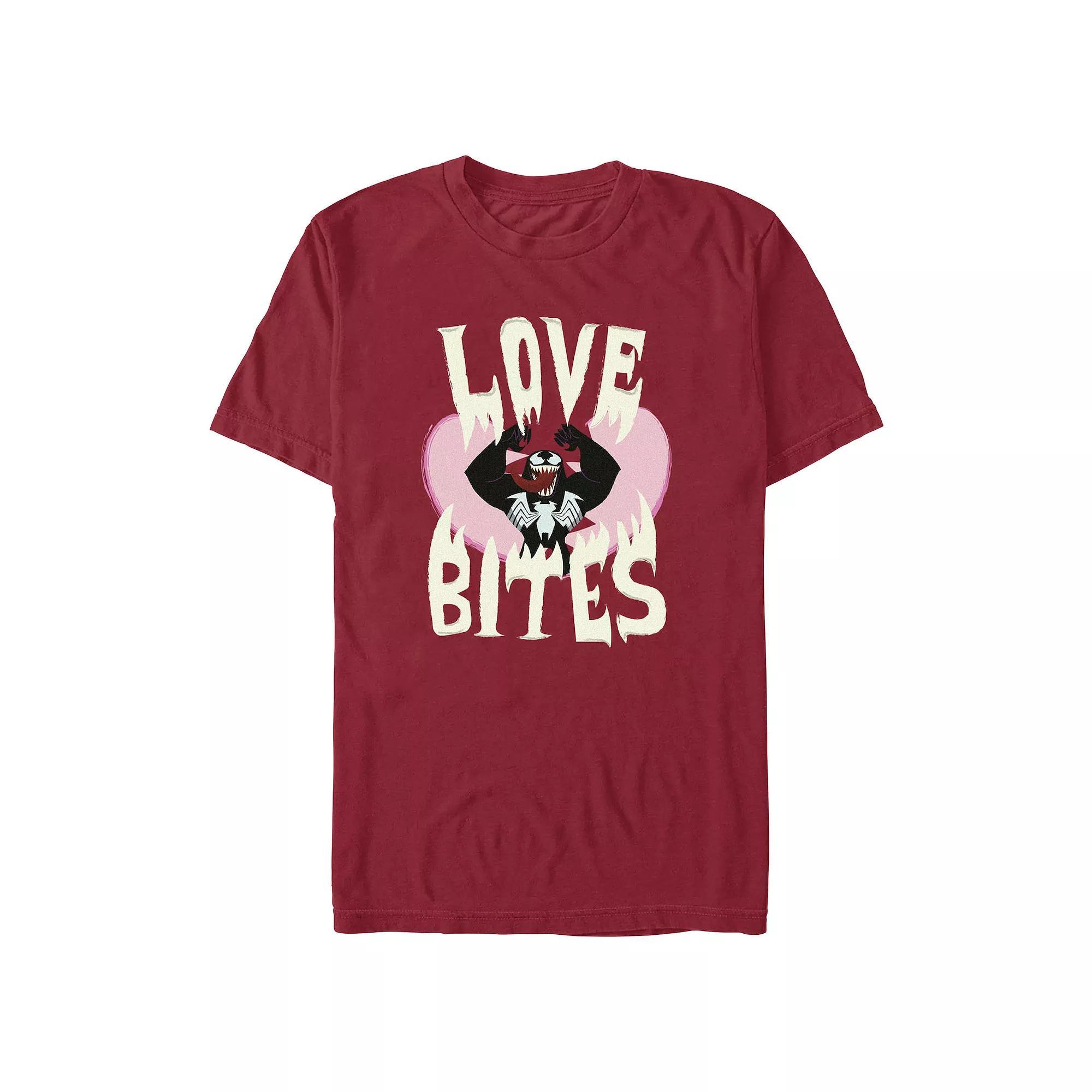 Men's Venom Loves Bites Graphic Tee, Size: Small, Red Product Image