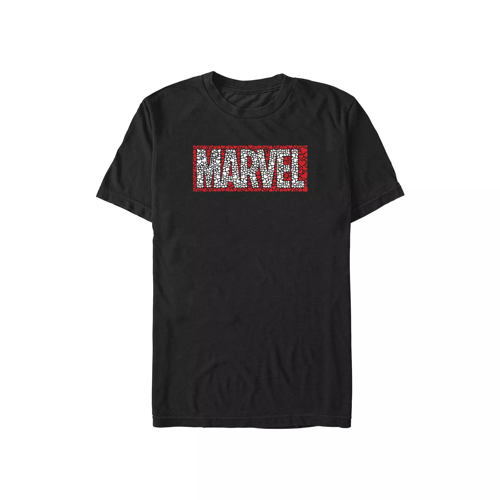 Men's Marvel Hearts Filled Logo Graphic Tee, Size: XL, Black Product Image