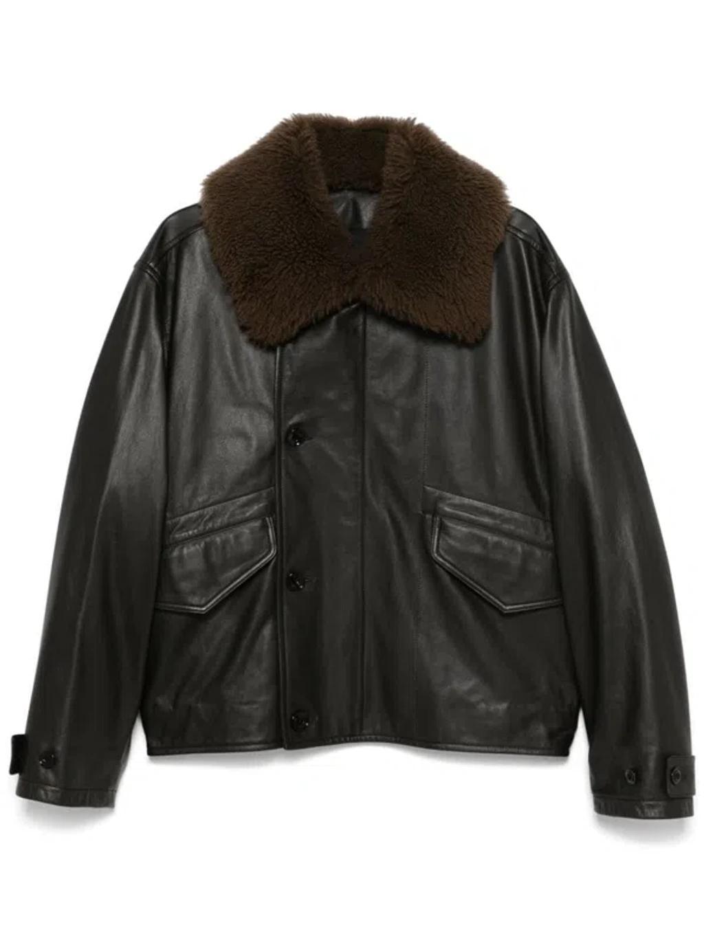 leather padded jacket Product Image