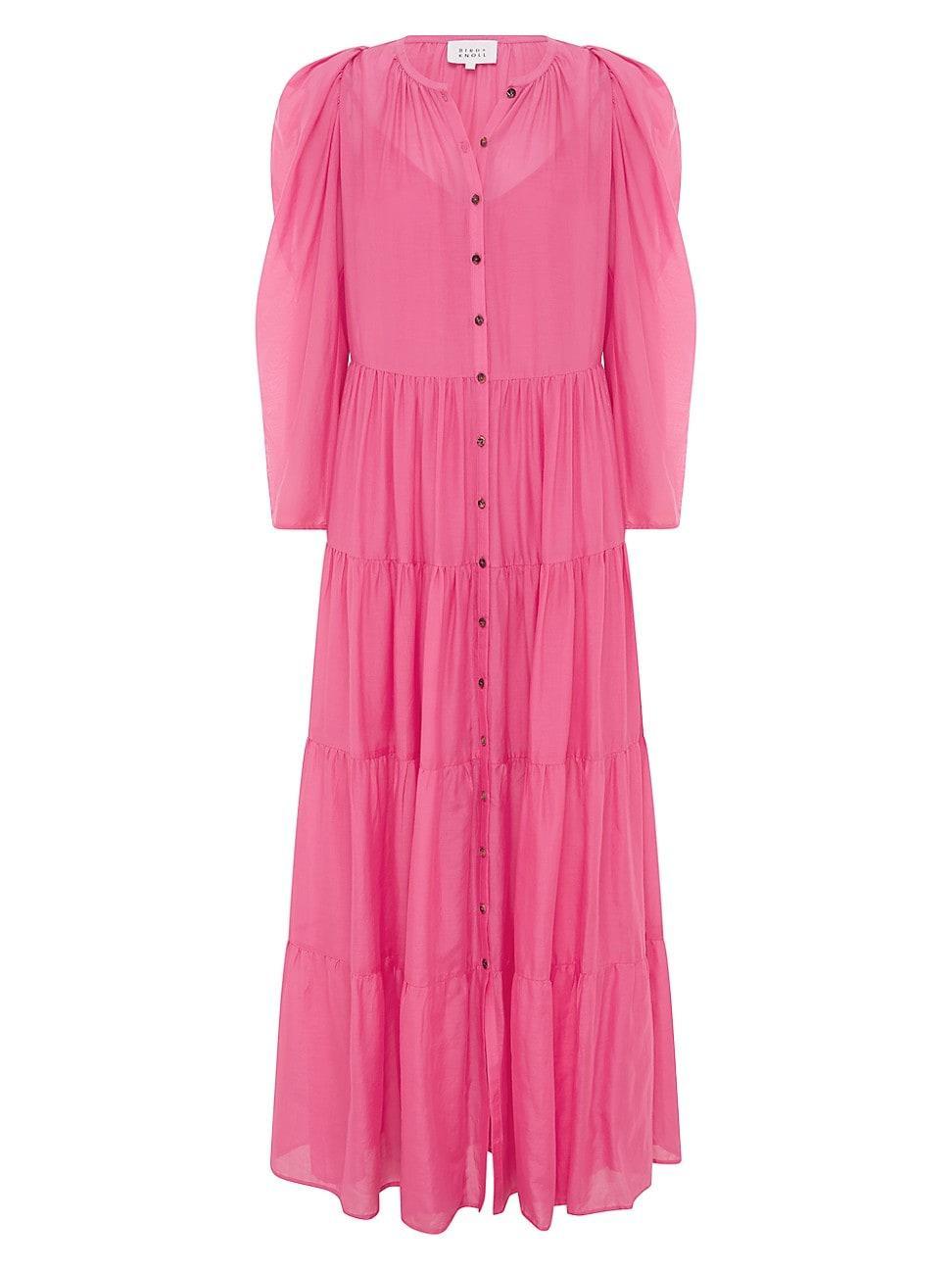 Womens Willa Cotton & Silk Maxi Dress Product Image