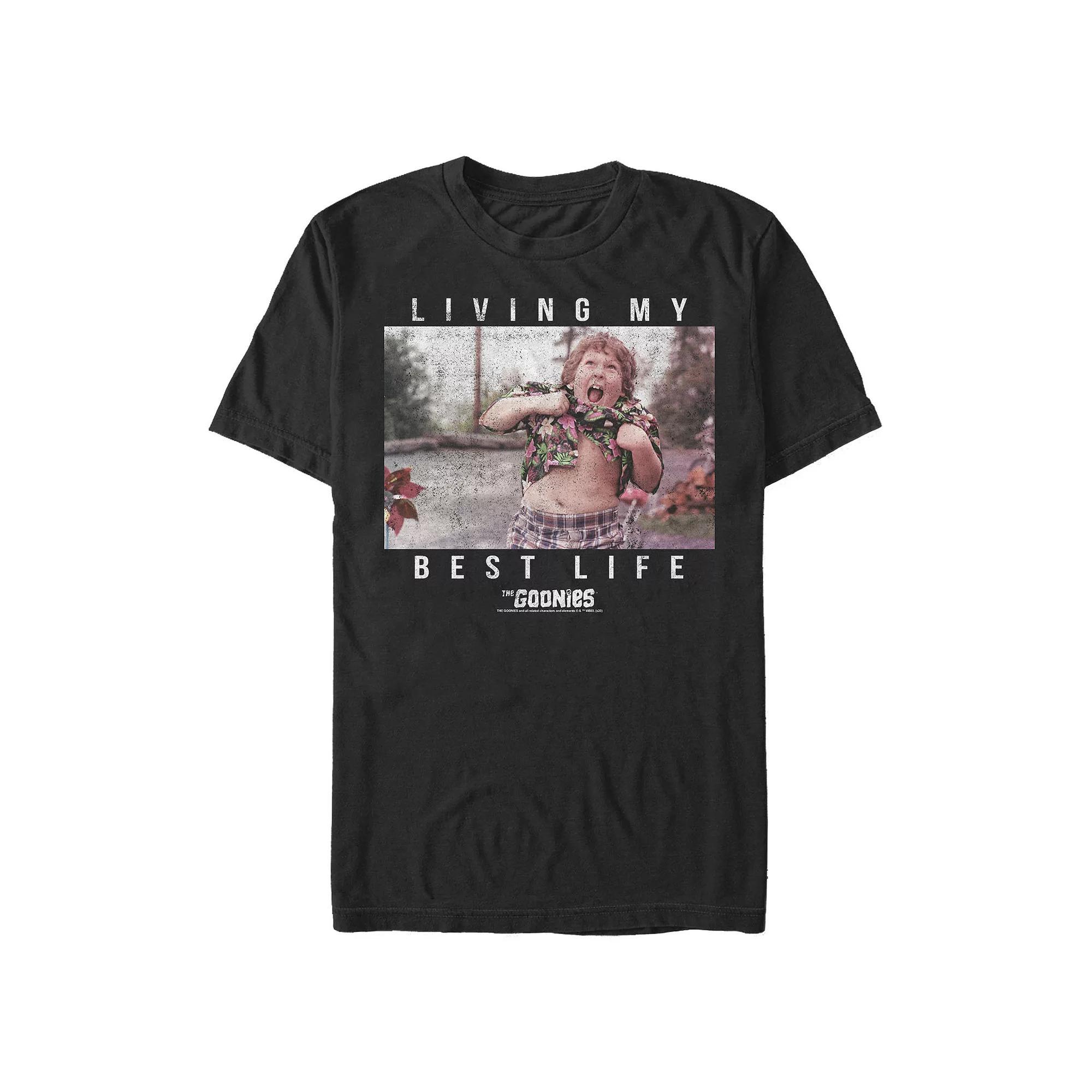 Men's The Goonies Chunk Living My Best Life Graphic Tee, Size: Large, Black Product Image