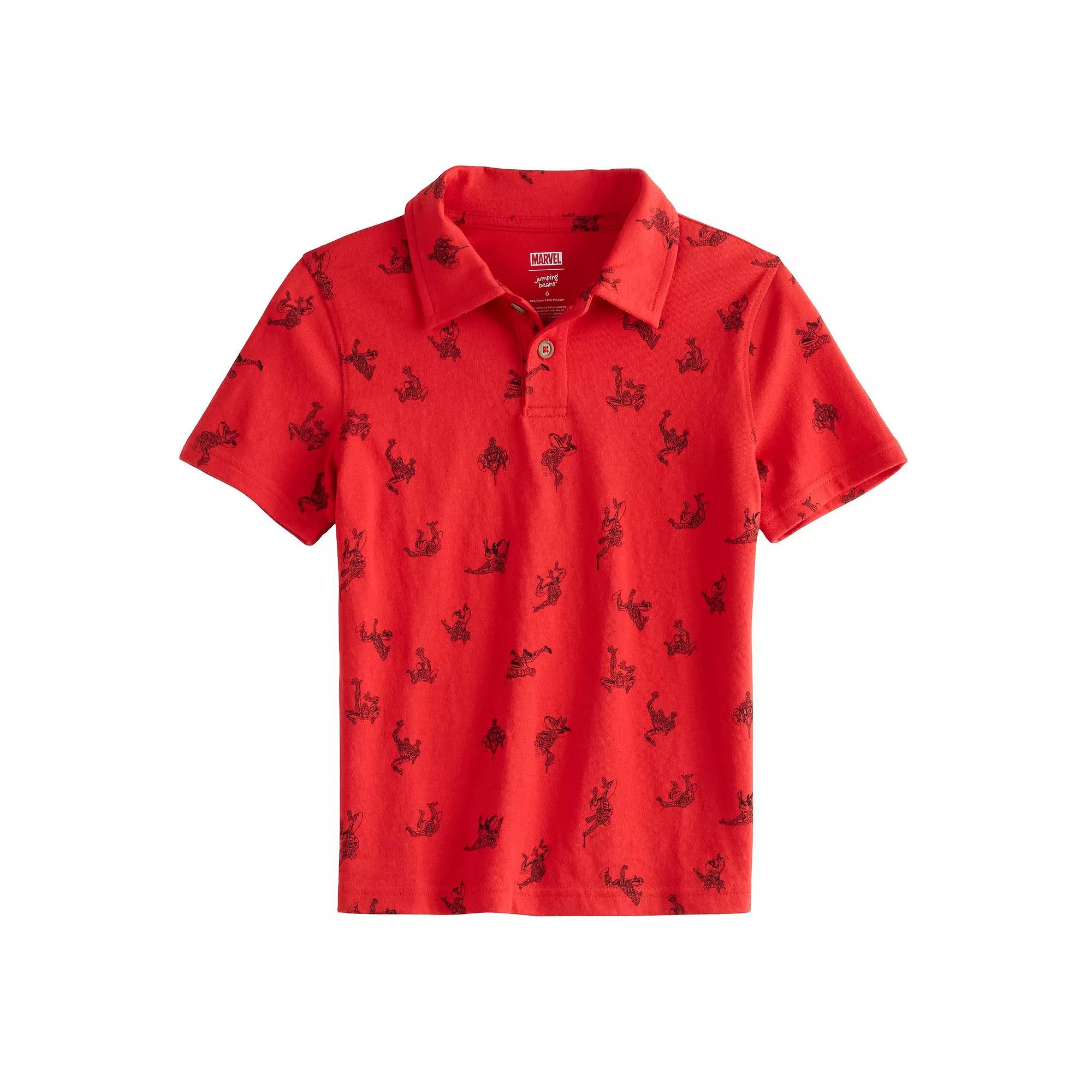 Boys 4-12 Jumping Beans® Marvel Spider-Man Polo Shirt, Boy's, Size: 7, Red Spiderman Print Product Image