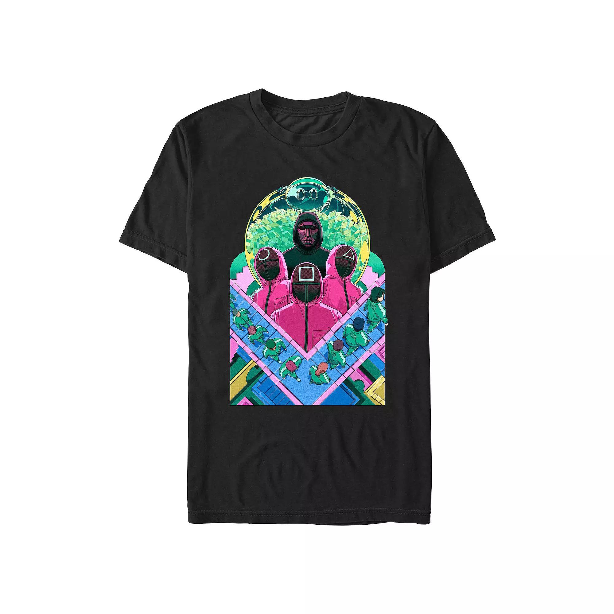 Men's Squid Game Watching The Players Graphic Tee, Size: Medium, Black Product Image