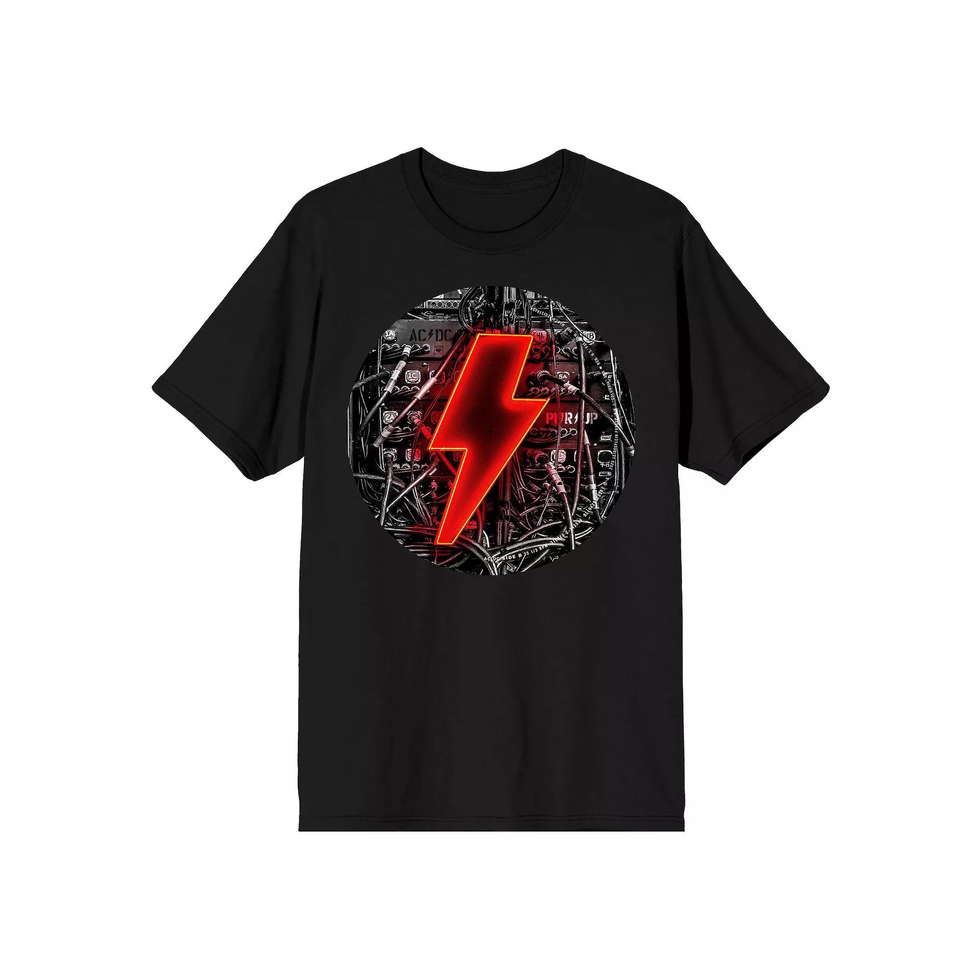Men's AC/DC Red Power Logo Tee, Size: Medium, Black Product Image