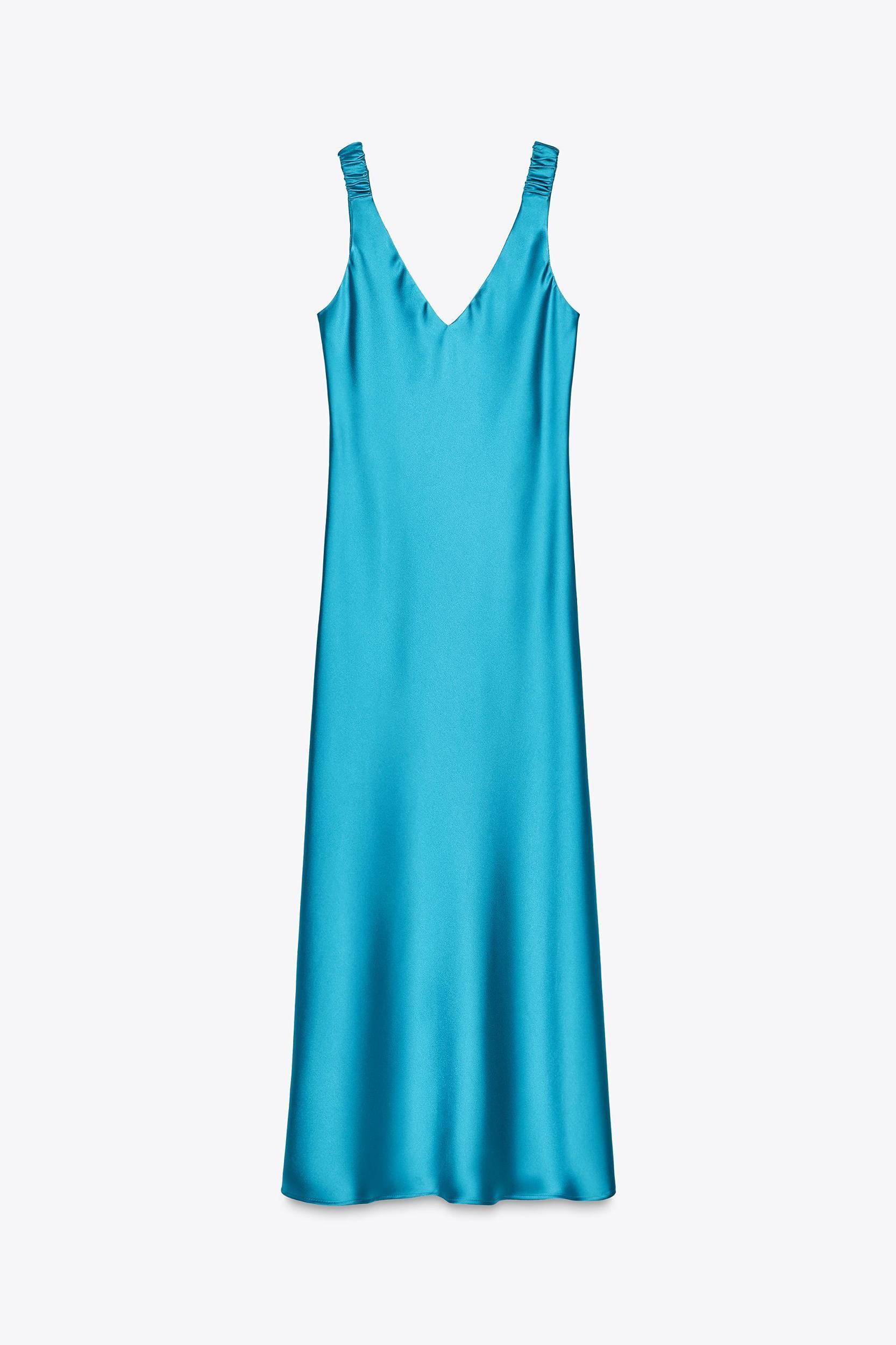 SATIN EFFECT MIDI DRESS Product Image