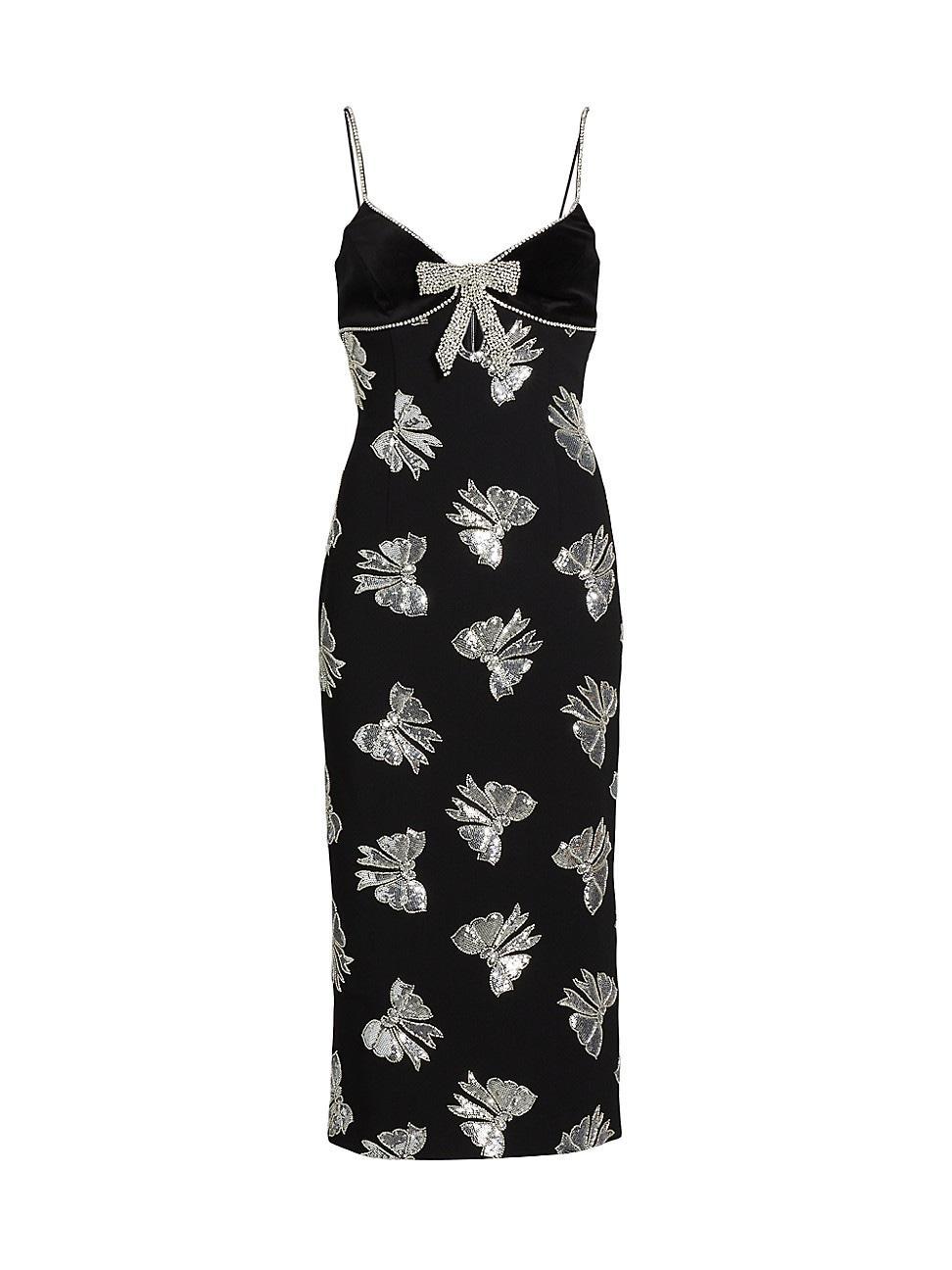 Womens Valor Sequined Bow Midi-Dress Product Image
