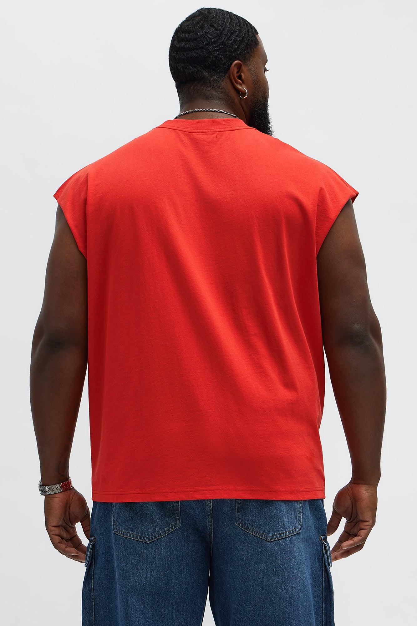 Relaxed Heavyweight Muscle Tee - Red Product Image