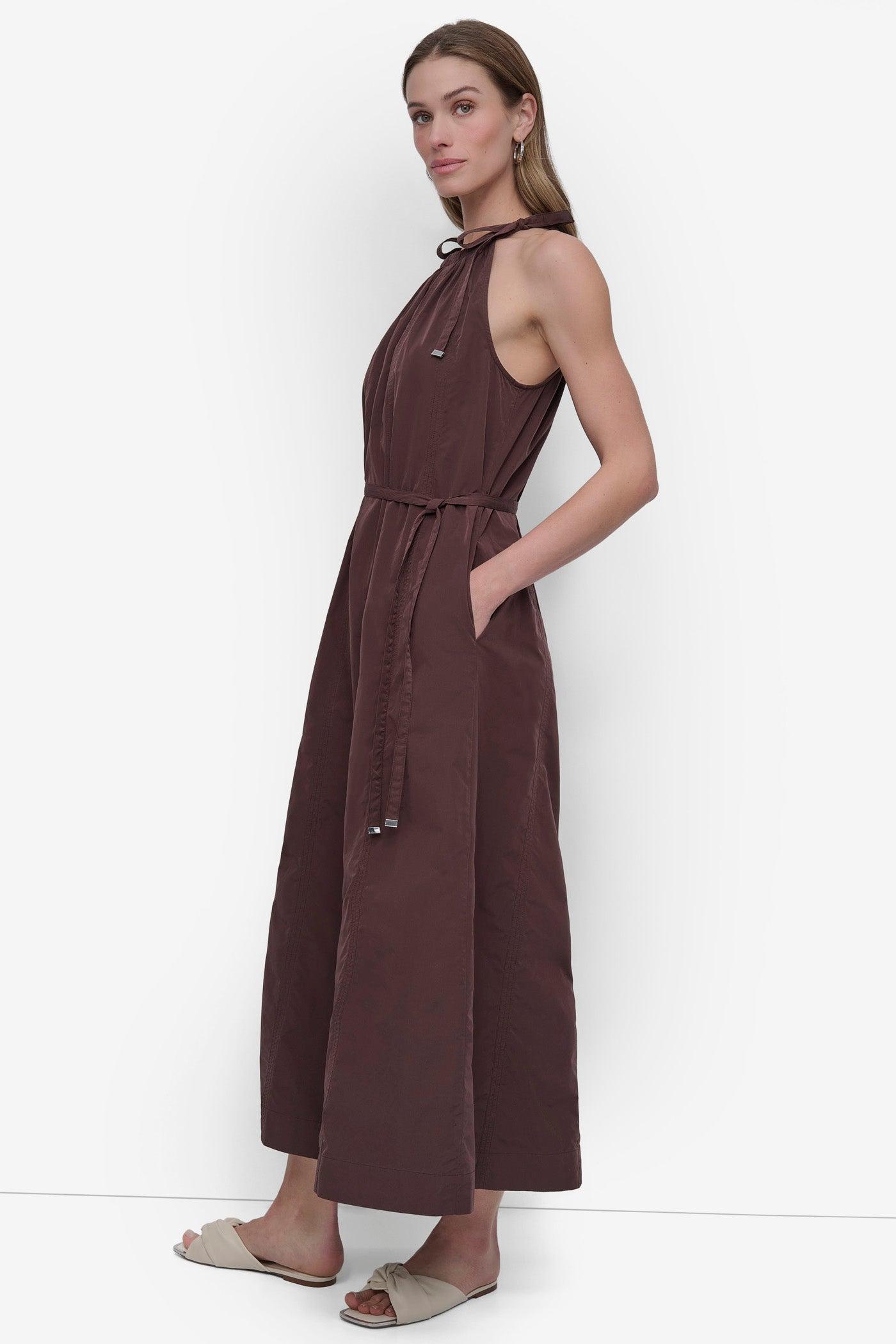 FIT & FLARE HALTER MAXI DRESS Product Image