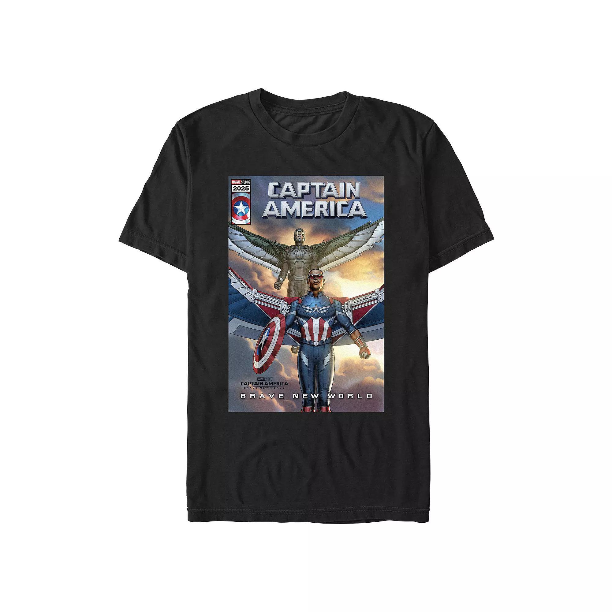 Big & Tall Marvel Captain America Brave New World Captain And Falcon Graphic Tee, Men's, Size: Medium Tall, Black Product Image