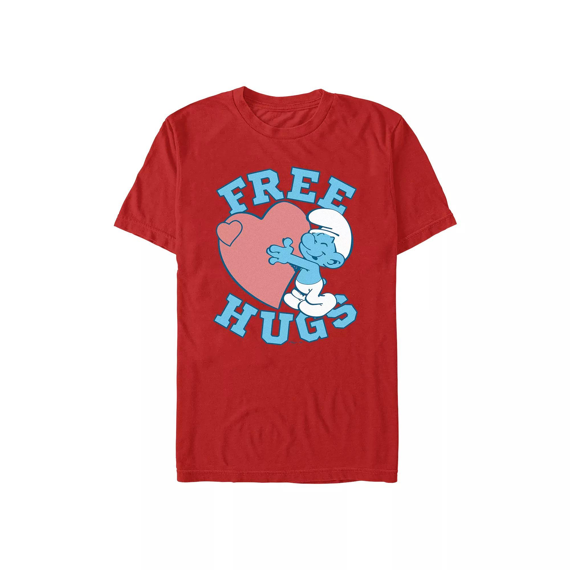 Men's Smurfs Free Hugs Graphic Tee, Size: Large, Red Product Image