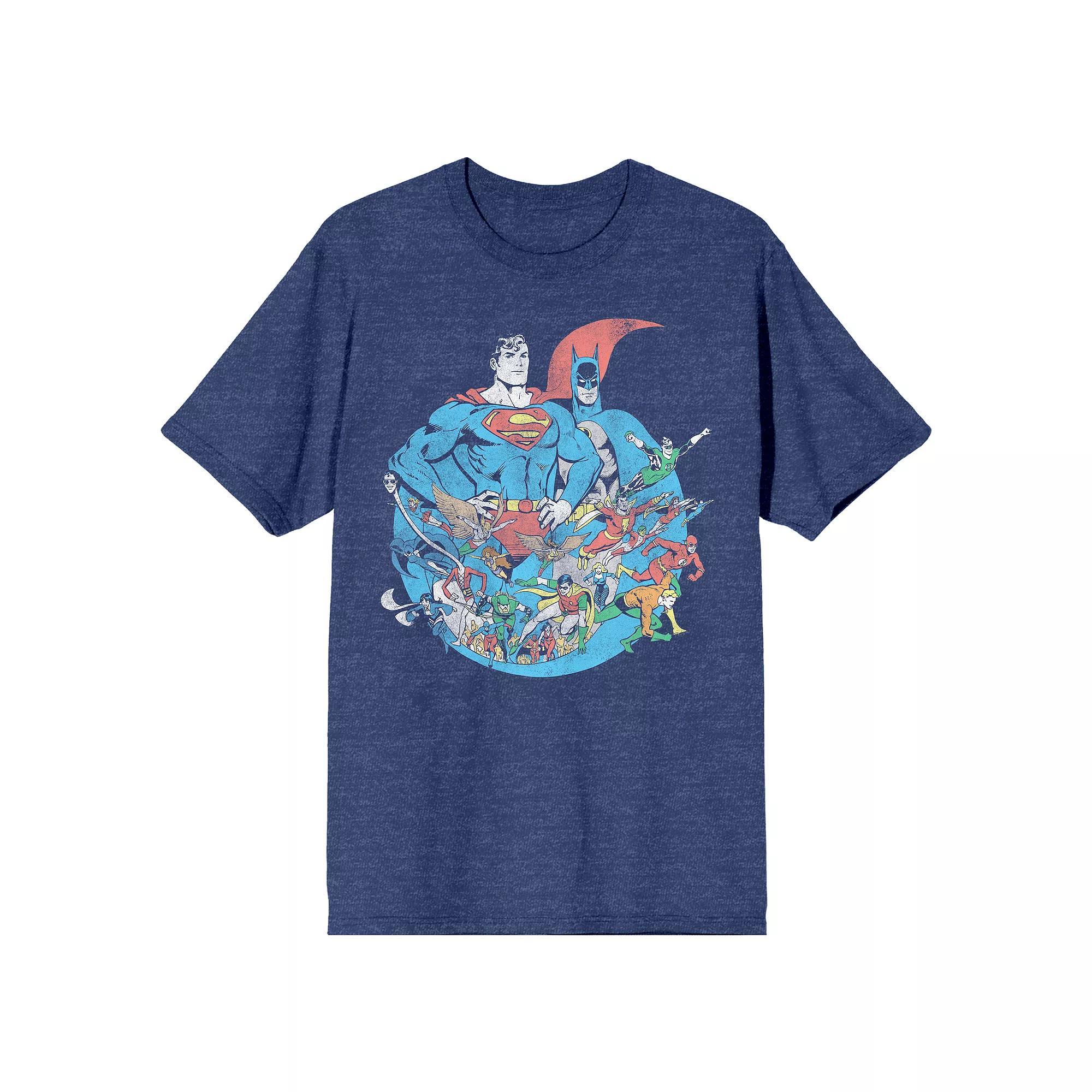 Men's Justice League Superheroes Tee, Size: Large, Blue Product Image