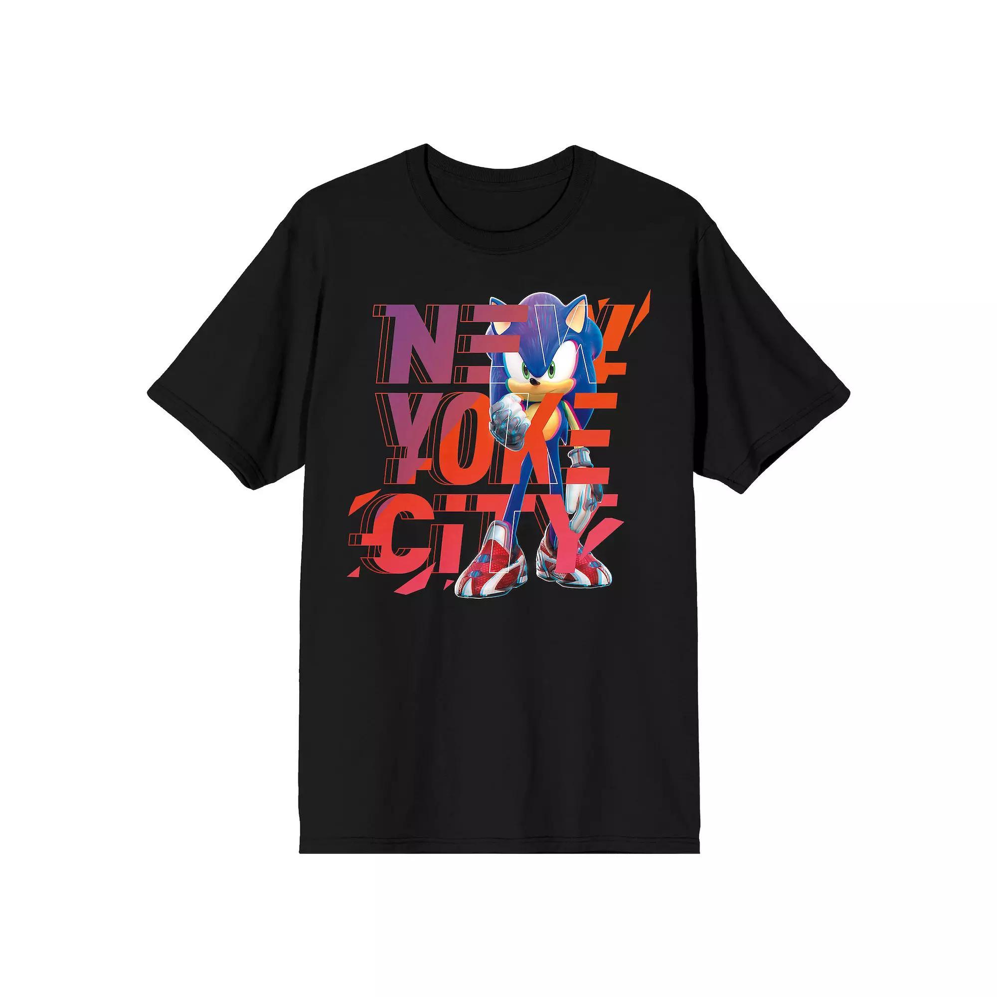 Men's Sonic Prime New Yoke City Short Sleeve Graphic Tee, Size: Large, Black Product Image
