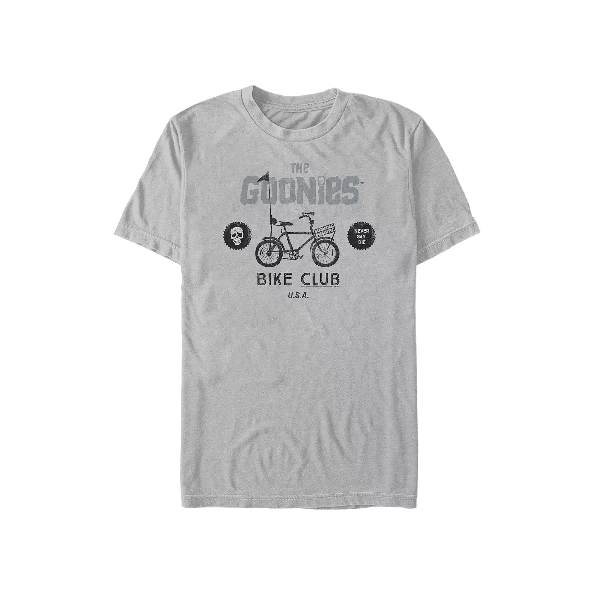 Men's The Goonies Bike Club Never Say Die Text Tee, Size: Large, Silver Product Image