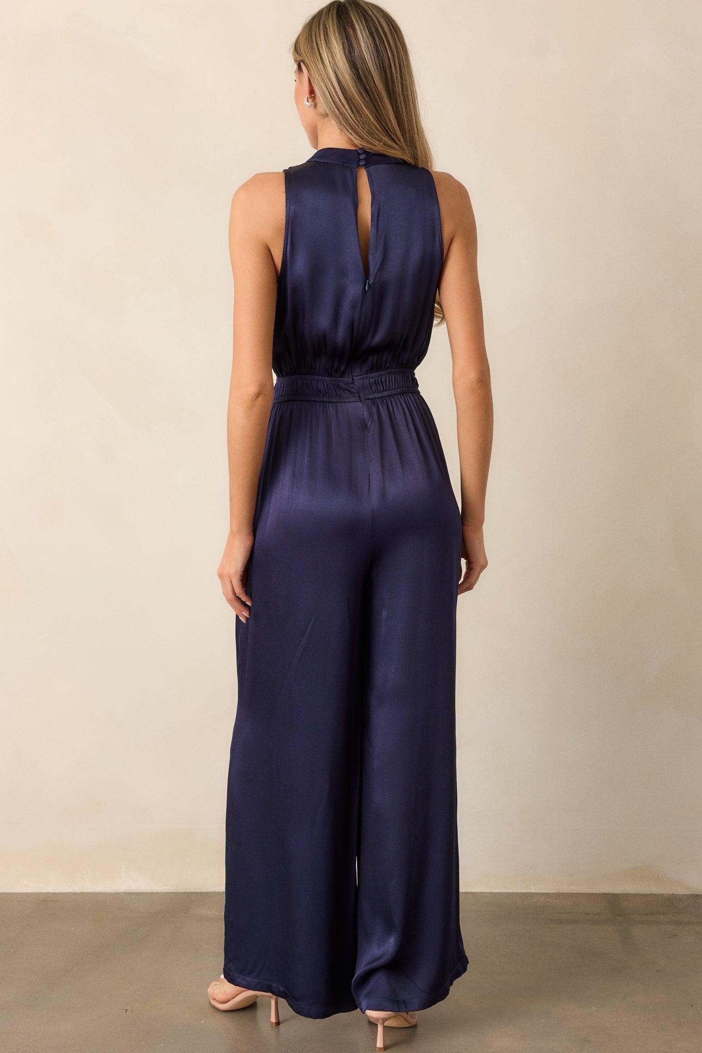 MINKPINK Lumina Midnight Blue High Neck Jumpsuit Product Image