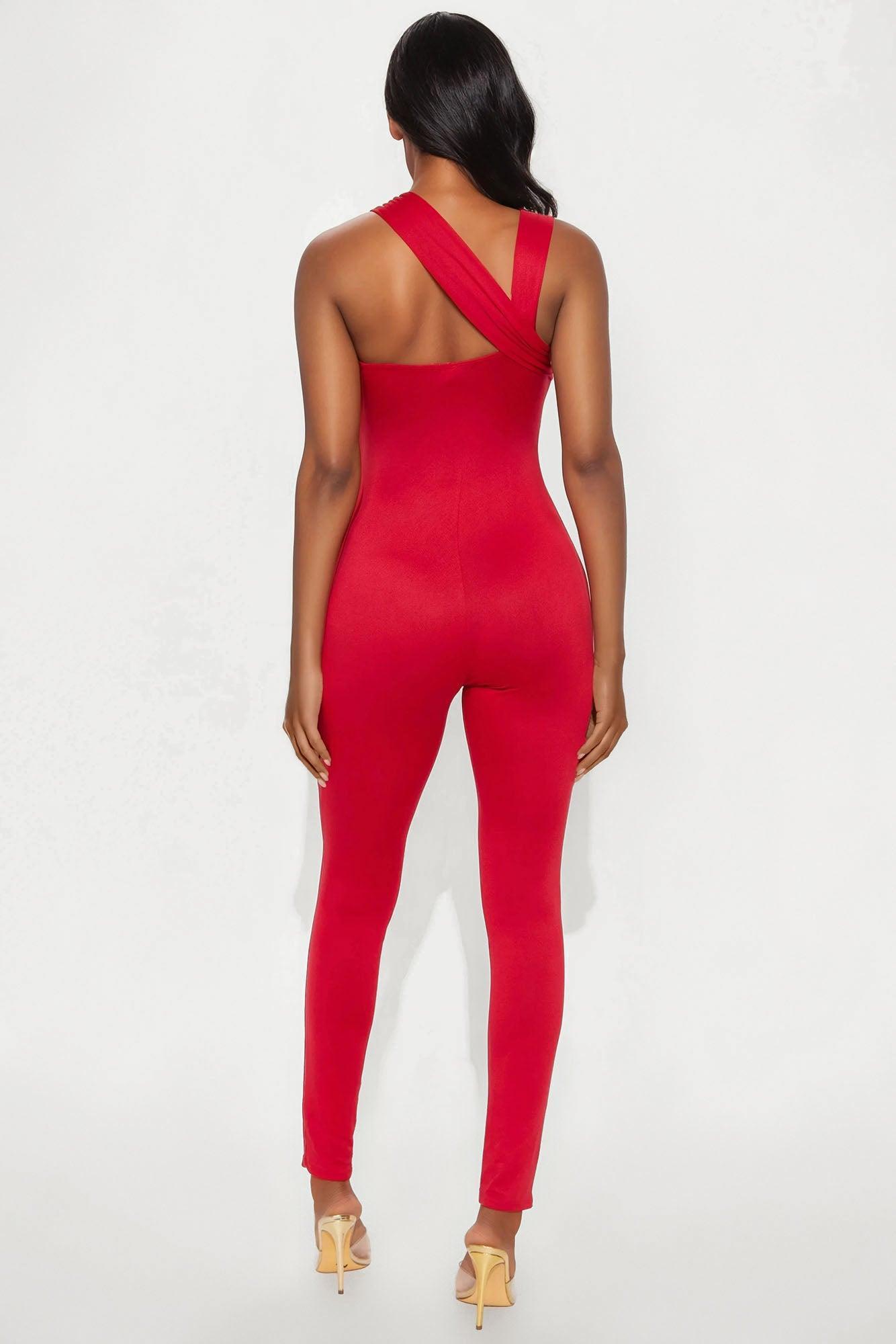 Lights Down Low Jumpsuit - Red Female Product Image