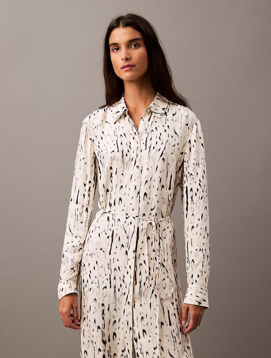 Viscose Twill Maxi Shirt Dress Product Image