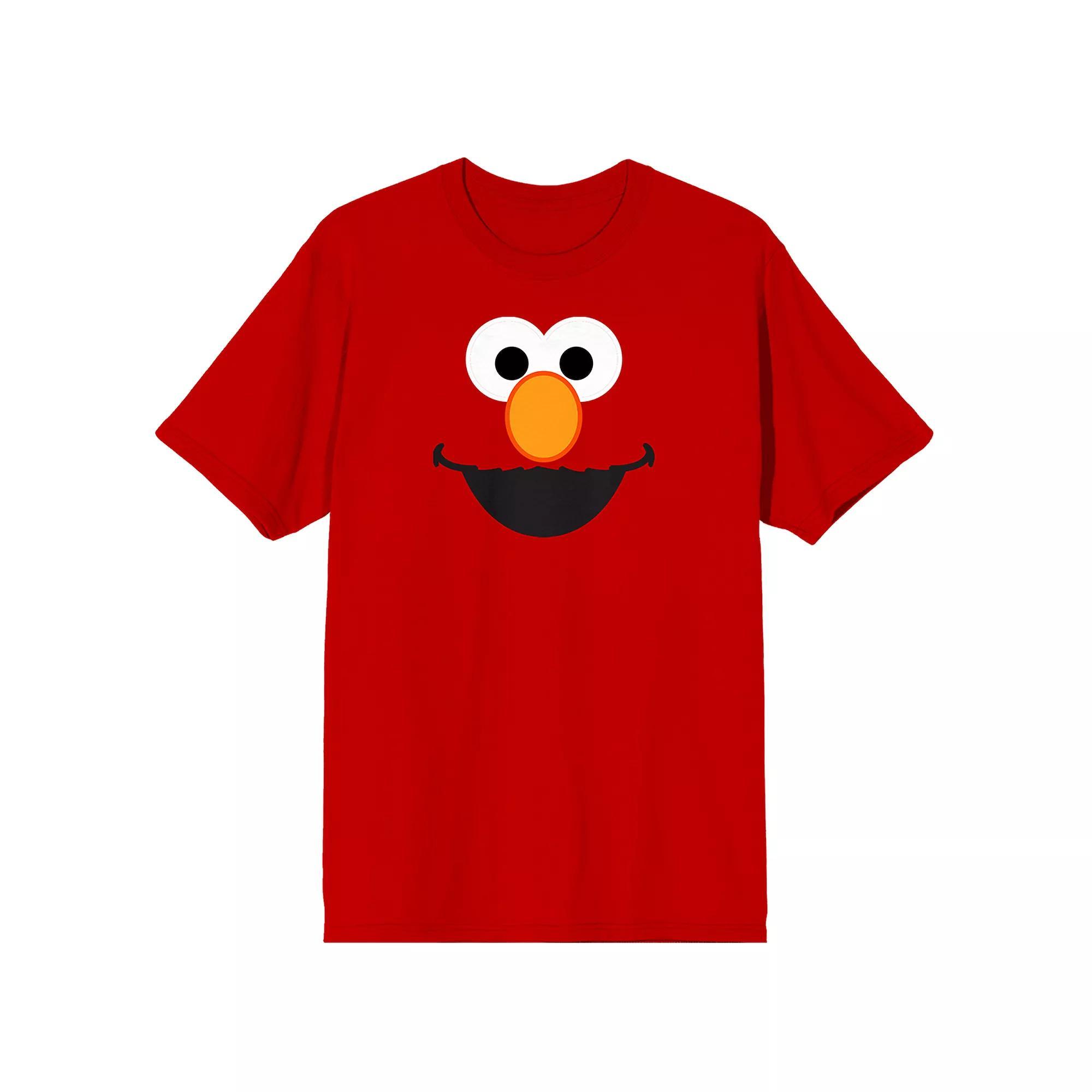 Men's Sesame Street Elmo Face Graphic Tee, Size: Large, Red Product Image
