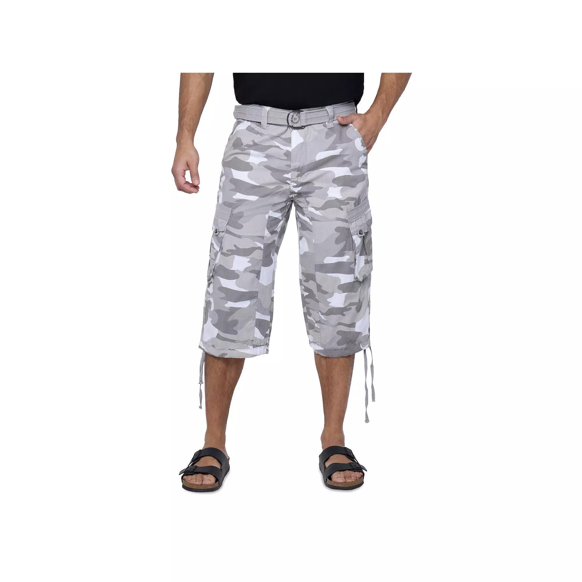 Men's Xray Messenger Belted Cargo Shorts, Size: 36, Black Camo Product Image