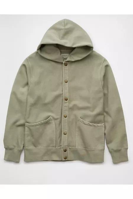 AE Laidback Luxe Heavyweight Button-Up Hoodie Men's Product Image