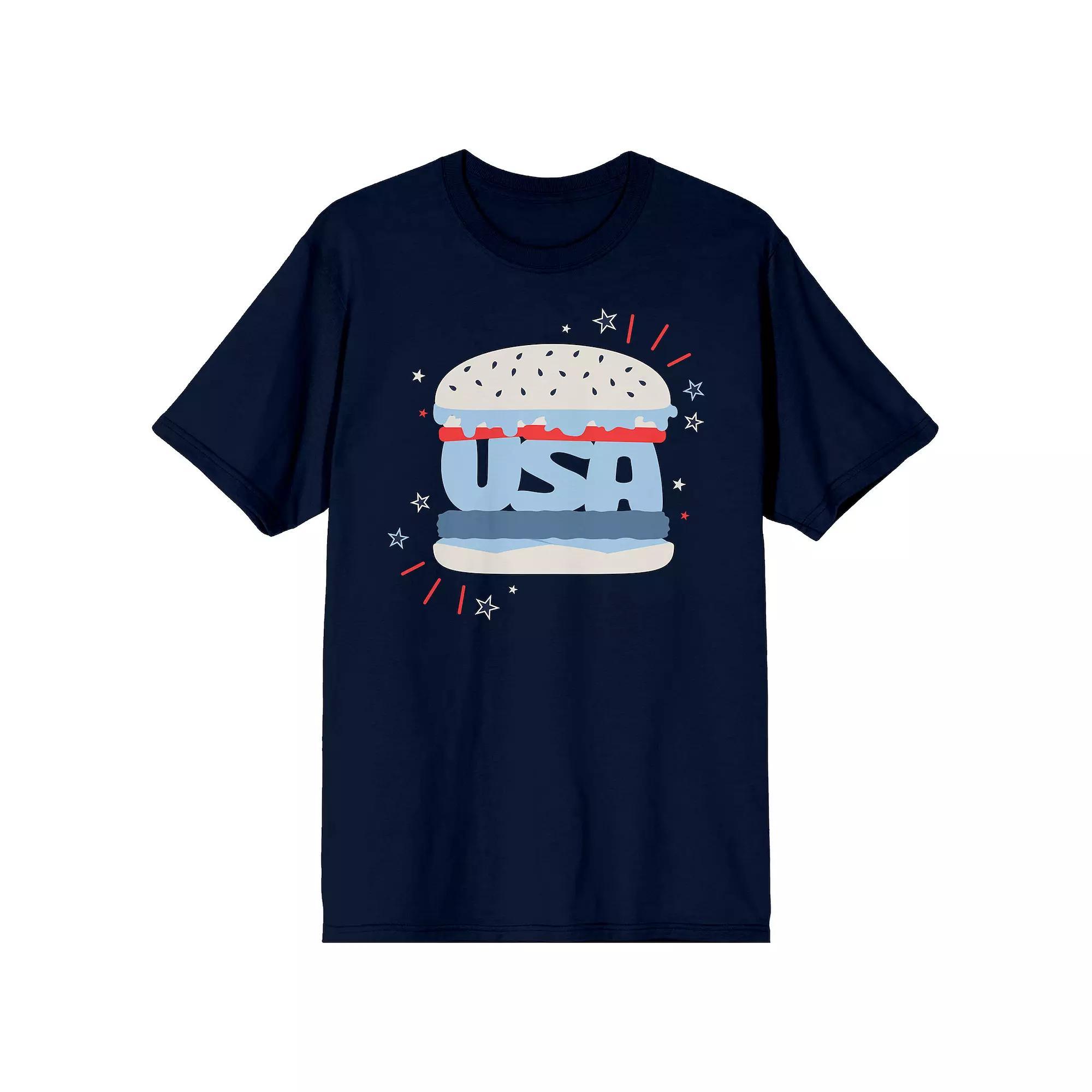 Men's Americana USA Hamburger Tee, Size: Medium, Blue Product Image