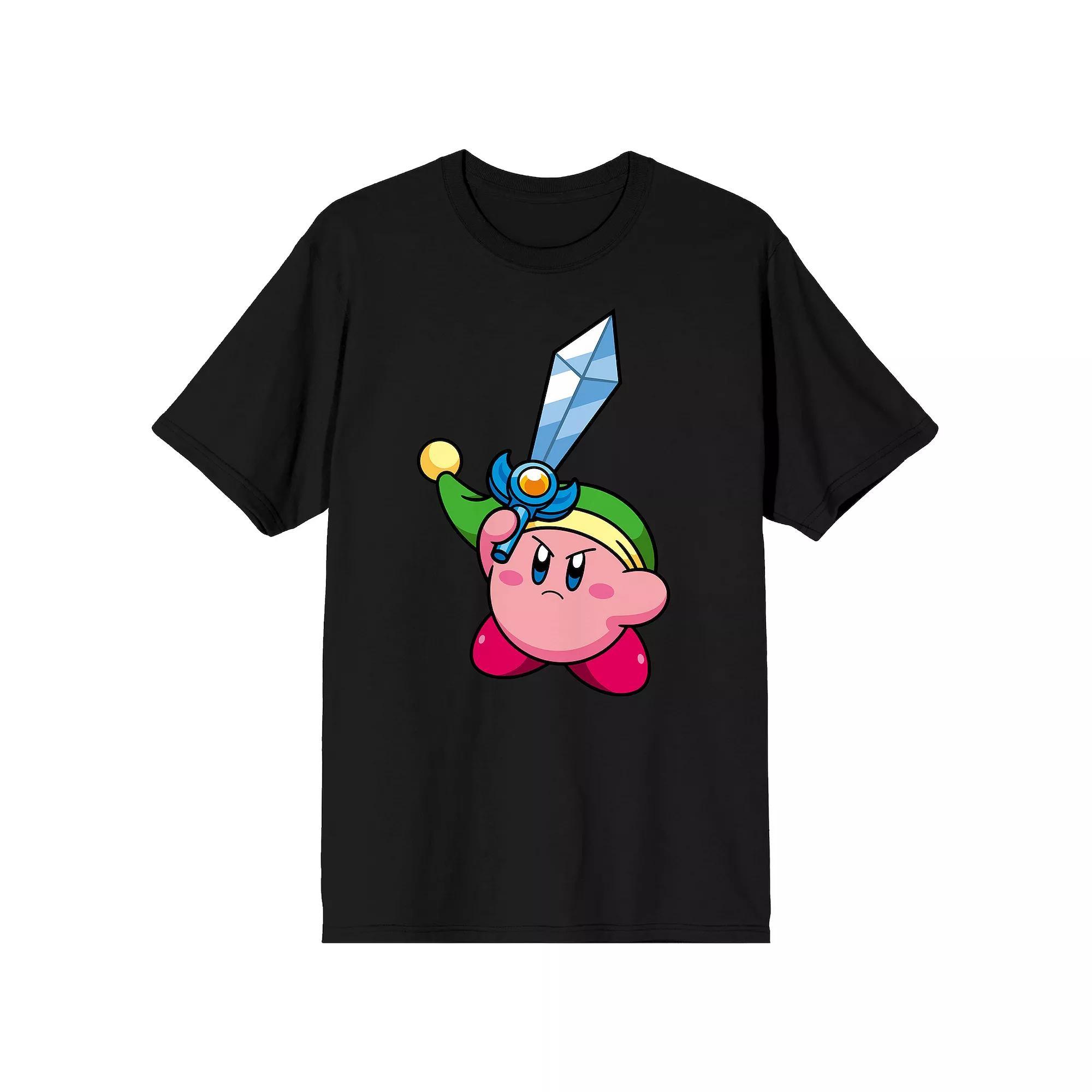 Men's Kirby Pink Mochi Sword Tee, Size: Medium, Black Product Image