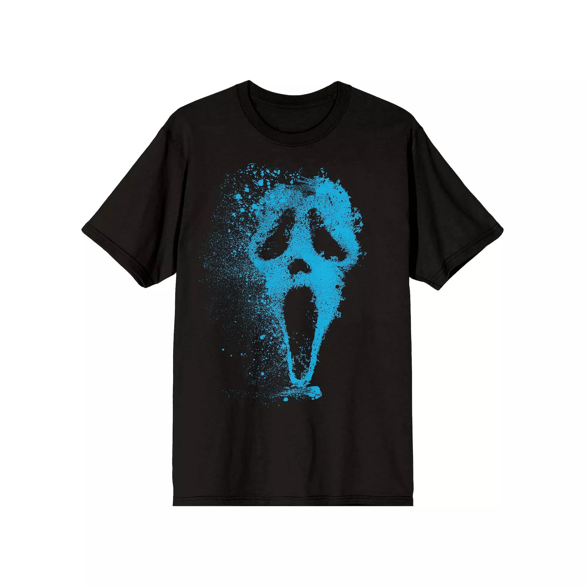 Mens Ghostface Mask Splatter Short Sleeve Graphic Tee Product Image