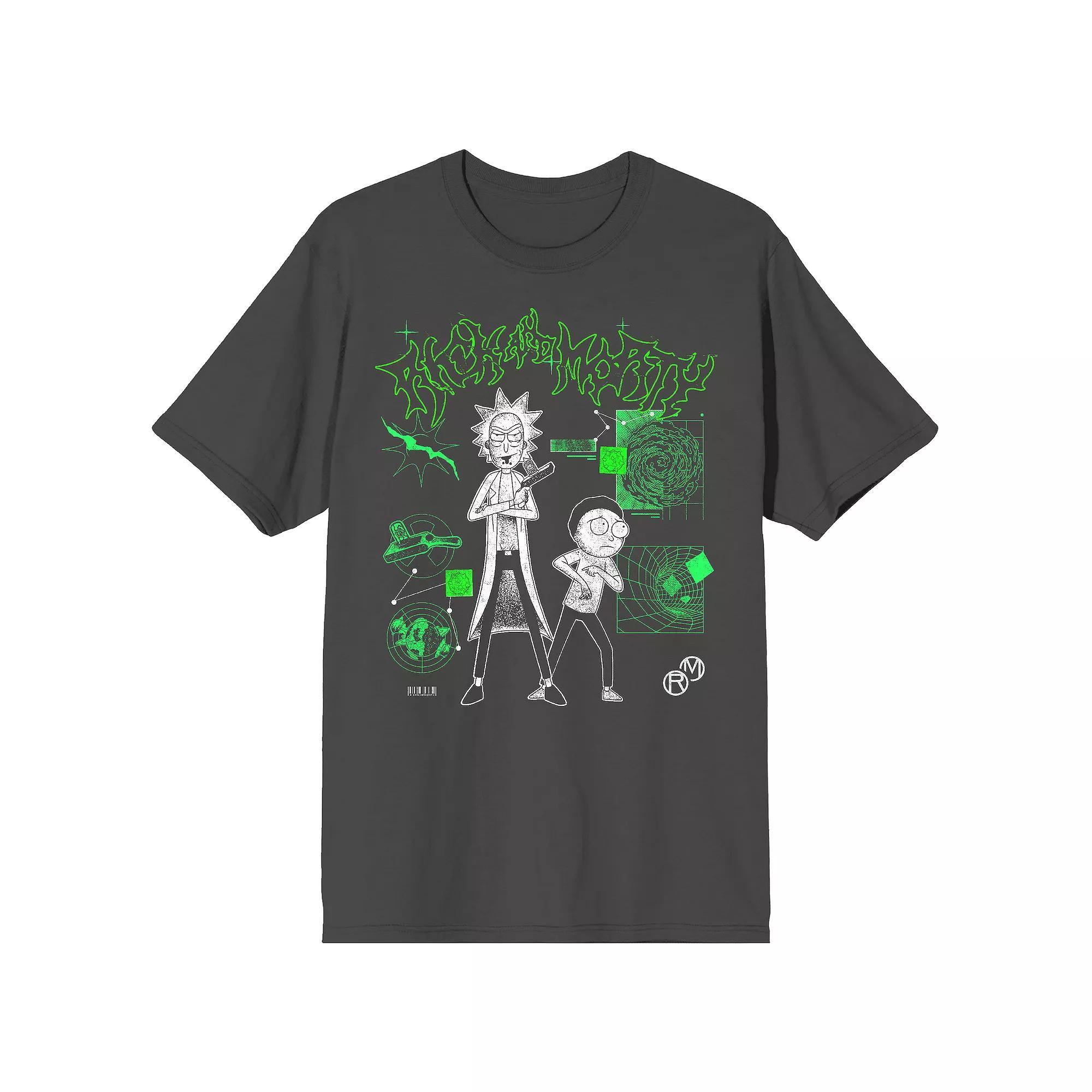 Mens Rick and Morty Portal Math Short Sleeve Graphic T-Shirt Product Image