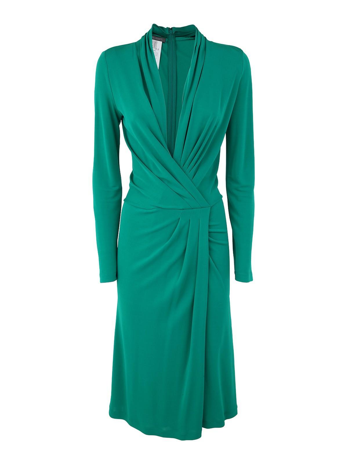 ALBERTA FERRETTI Wrap Midi Dress In Green Product Image