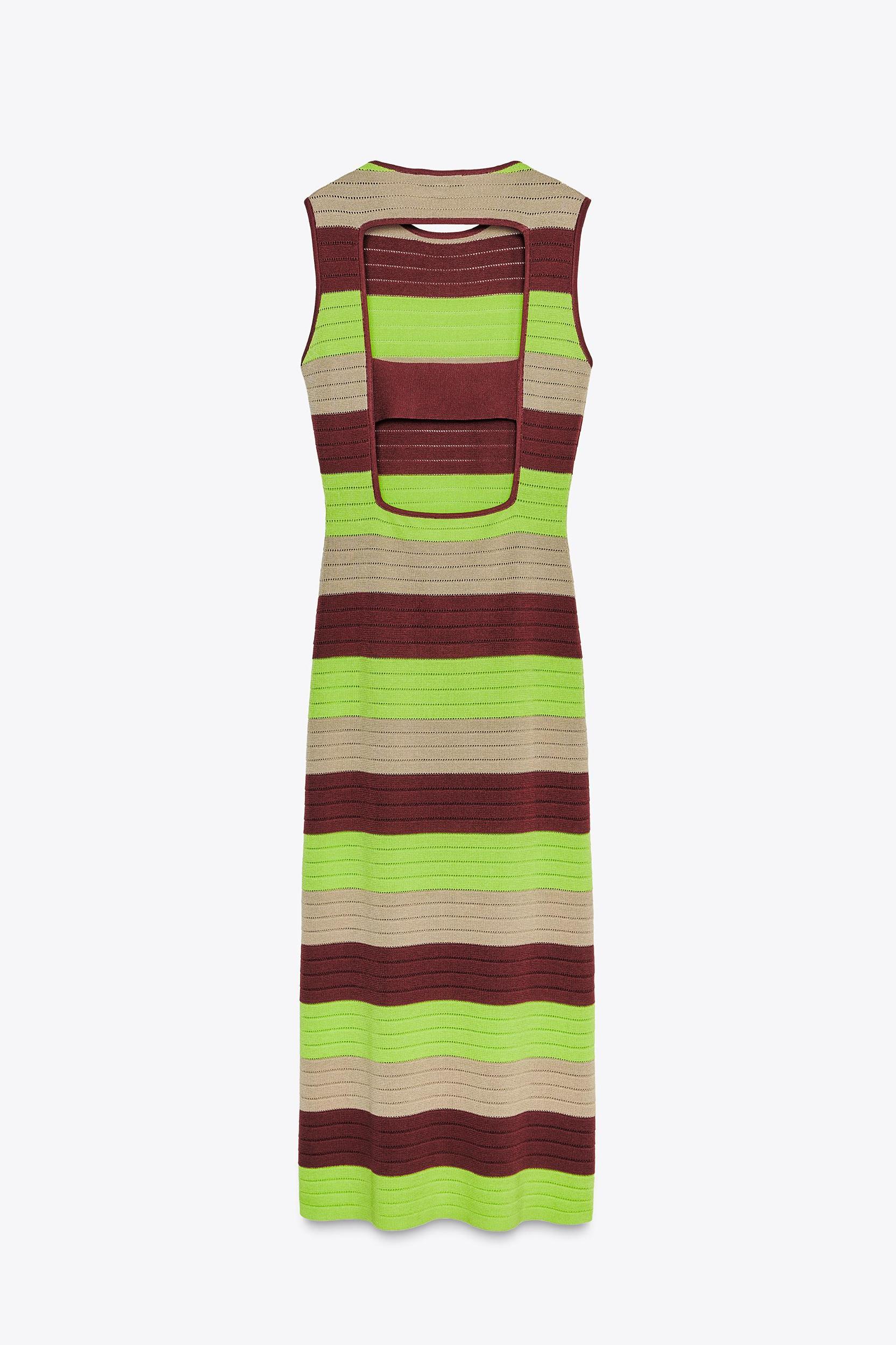 STRIPED KNIT LONG DRESS Product Image