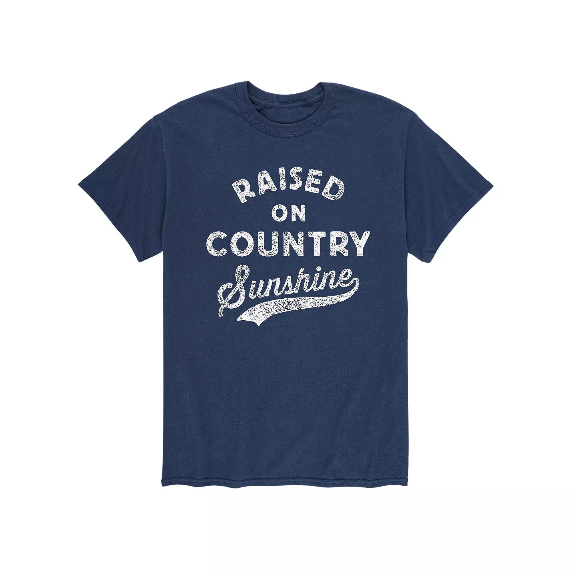 Mens Raised On Country Sunshine Tee Blue Product Image