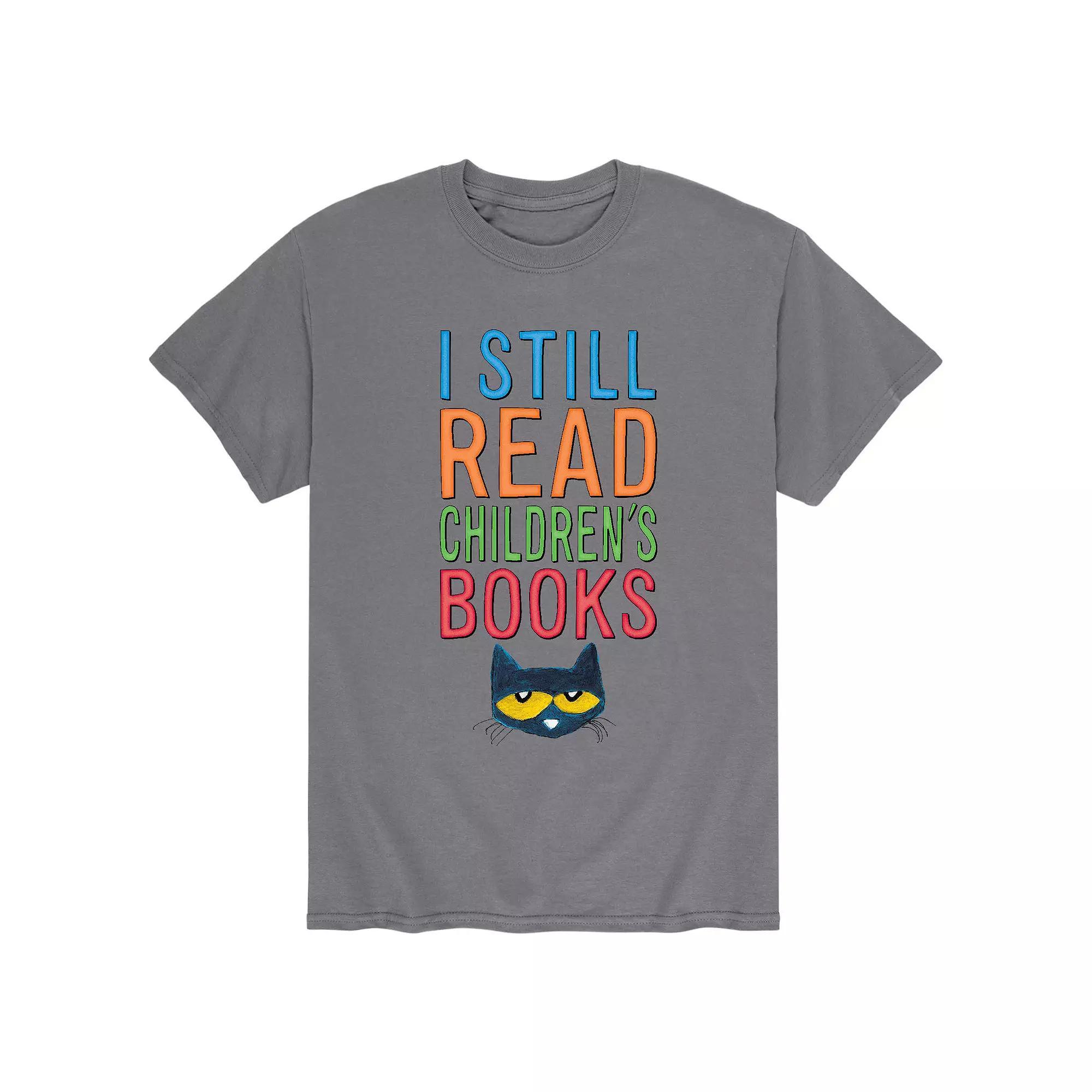 Men's Pete The Cat Childrens Book Tee, Size: Large, Grey Product Image