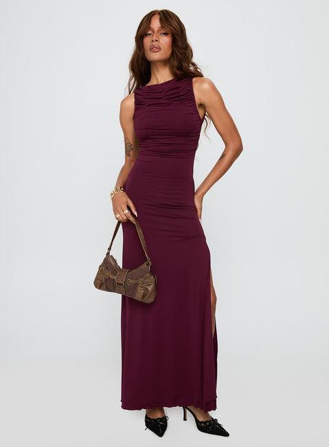 Undeniable Cut Out Maxi Dress Plum Product Image