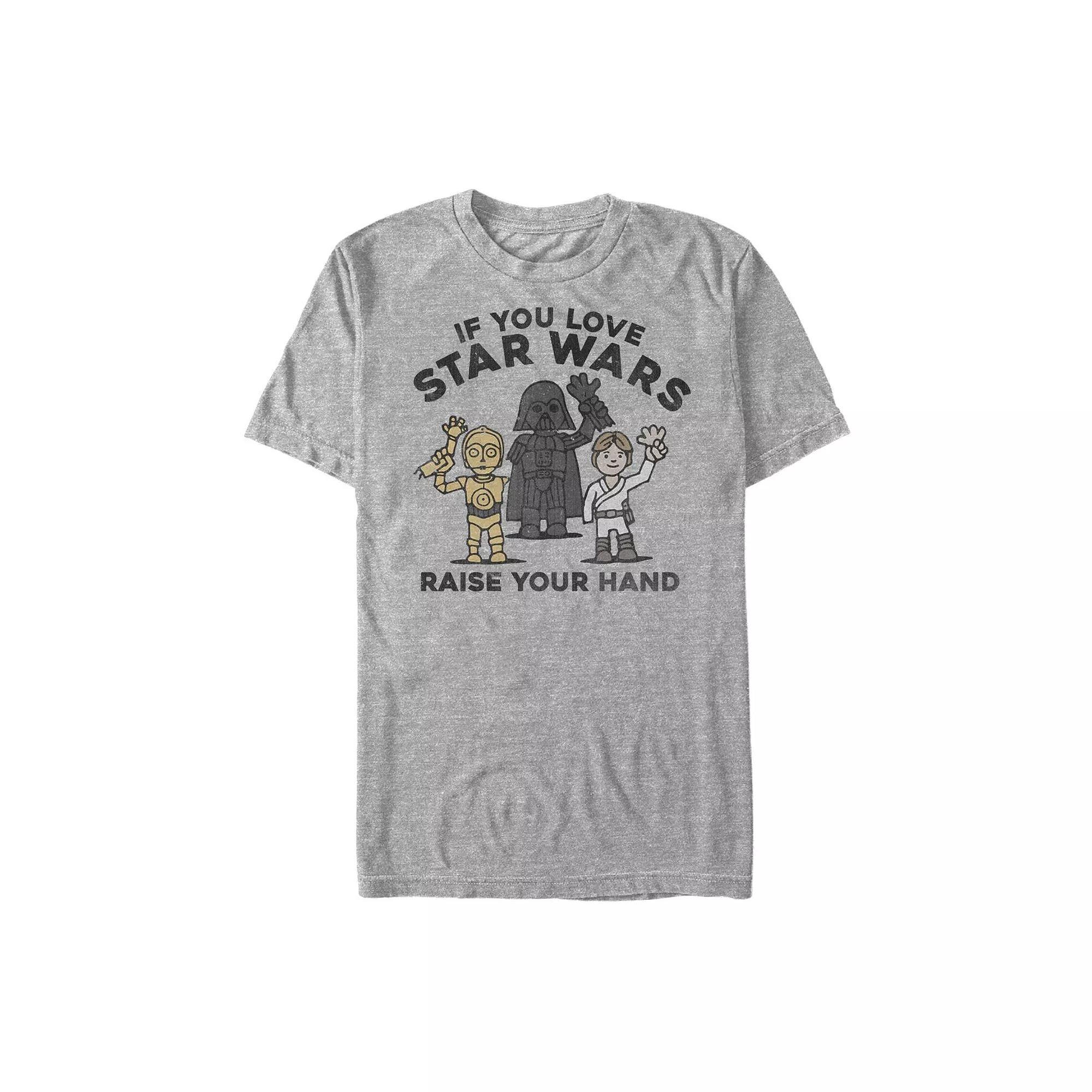 Mens Star Wars Raise Your Hands Tee Athletic Grey Product Image