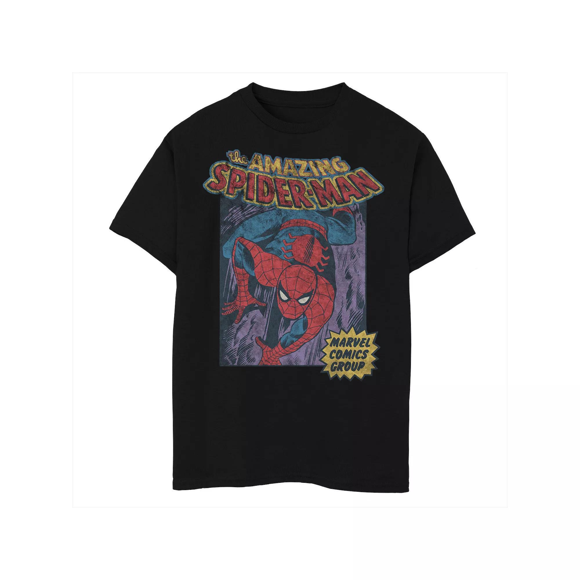 Boys 8-20 Marvel The Amazing Spider-Man Comic Poster Graphic Tee, Boy's, Size: XS, Black Product Image