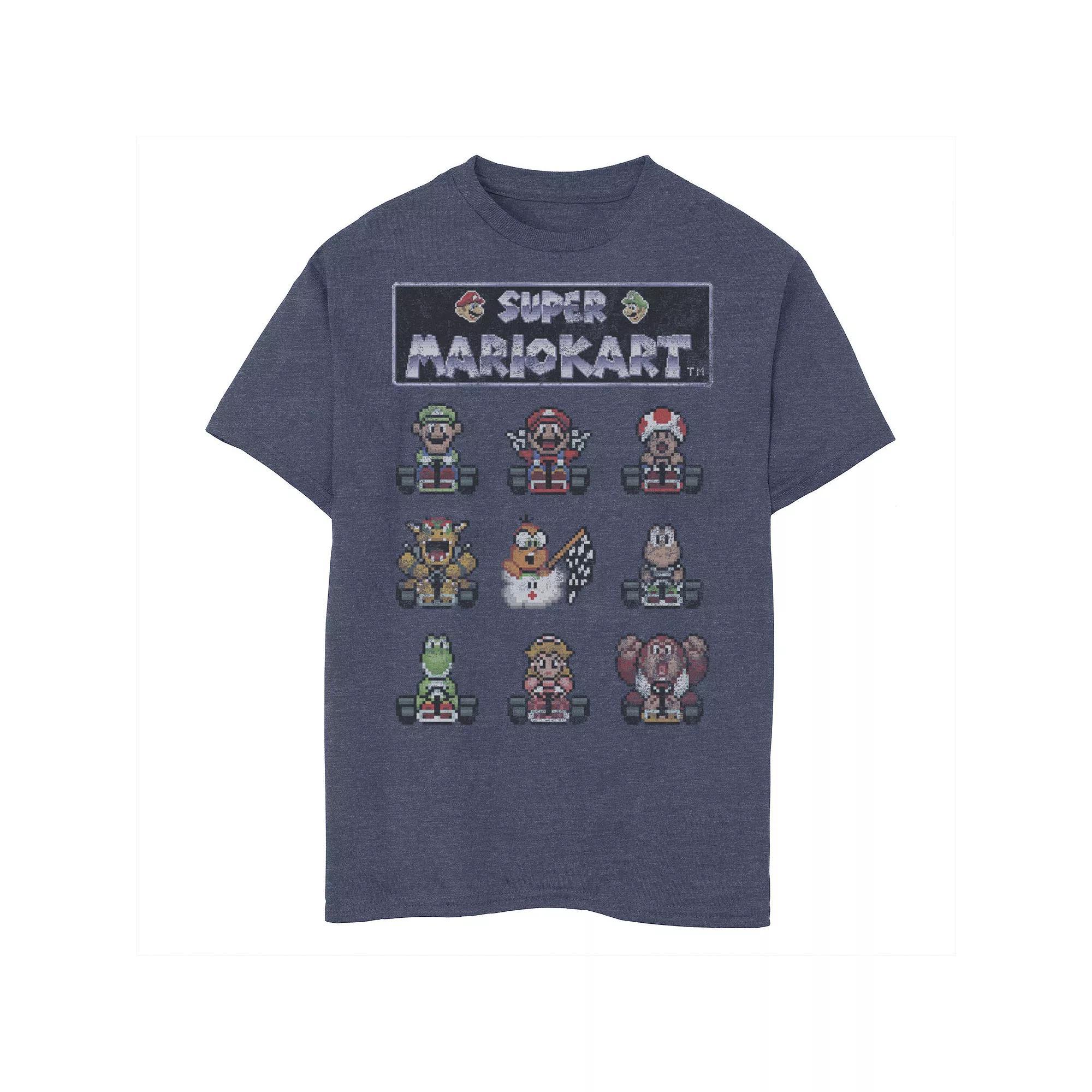 Boys 8-20 Nintendo Super Mario Bros. Super Mariokart Tee, Boys Navy Grey Product Image