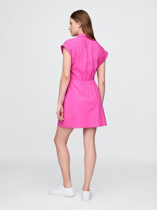 Linen-Blend Shirtdress Product Image
