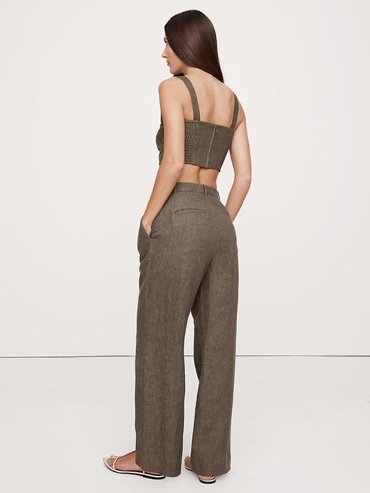 Soho High-Rise Wide-Leg Italian Wool Pant Product Image